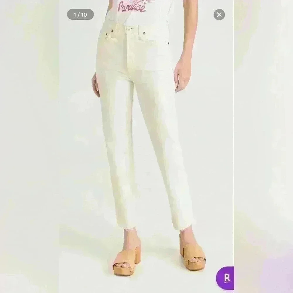 NWT- RE/DONE 70s stove pipe jean, size 29, off white